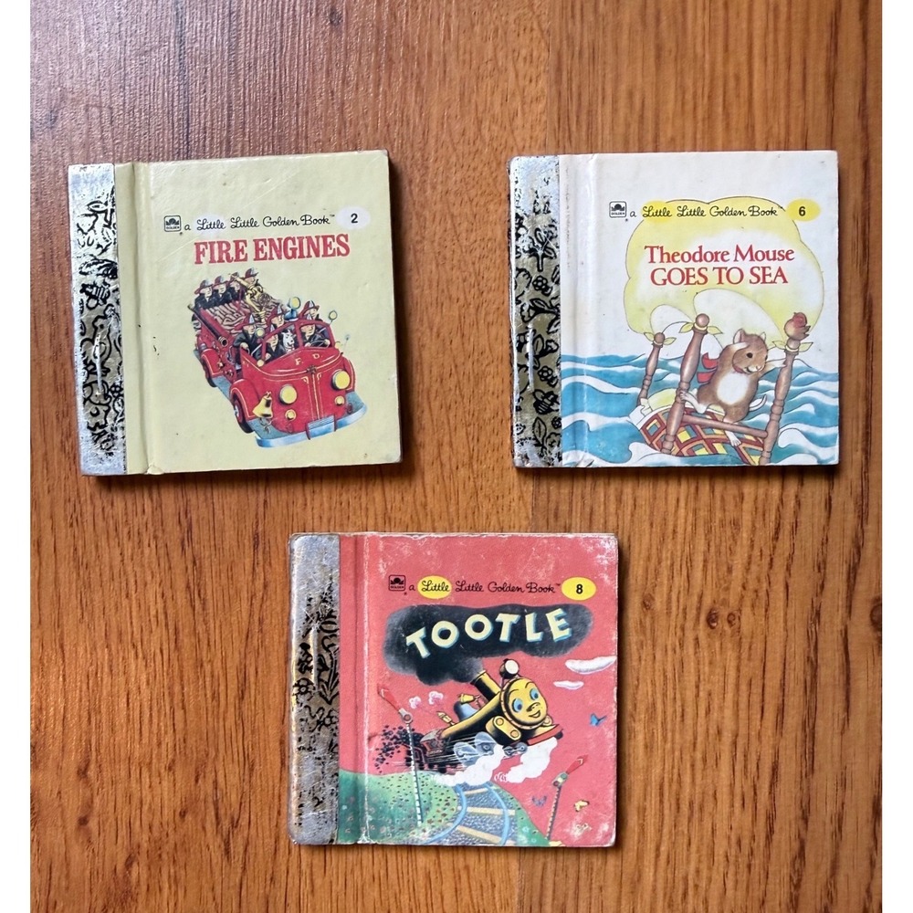 Miniature Little‎ Little Golden Books #2 Fire Engines #6 Theodore Sea #8 Tootle